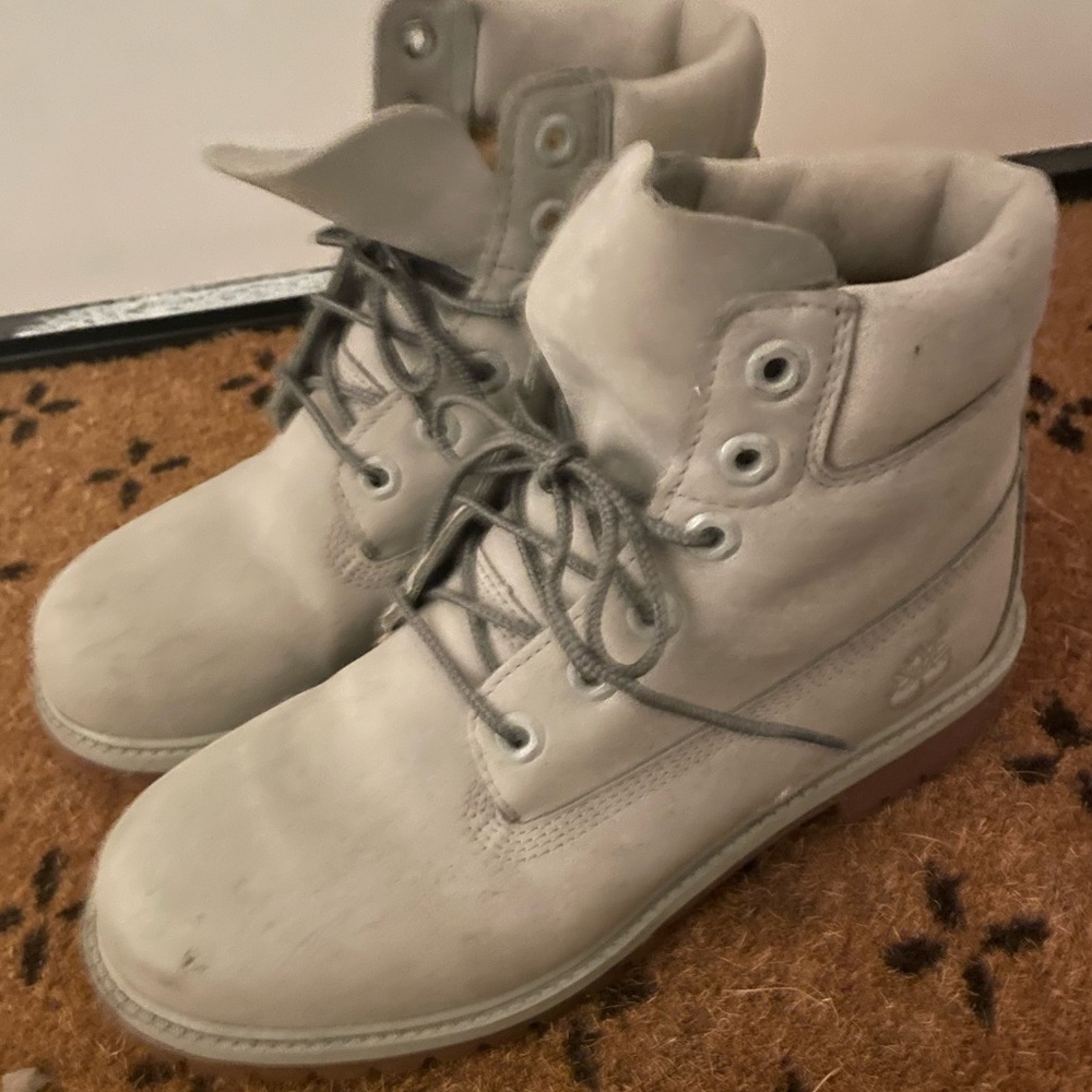 Timberland 6" Premium Waterproof Lace Boots Gray 8.5 - Picture 8 of 8